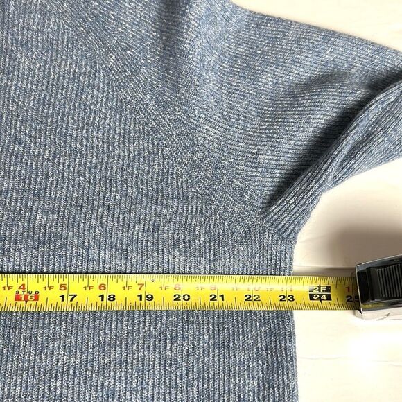 Peter Millar Crown Cashmere Linen Blend Sweater 1/4 Zip Rib Knit Blue size L - Picture 14 of 14